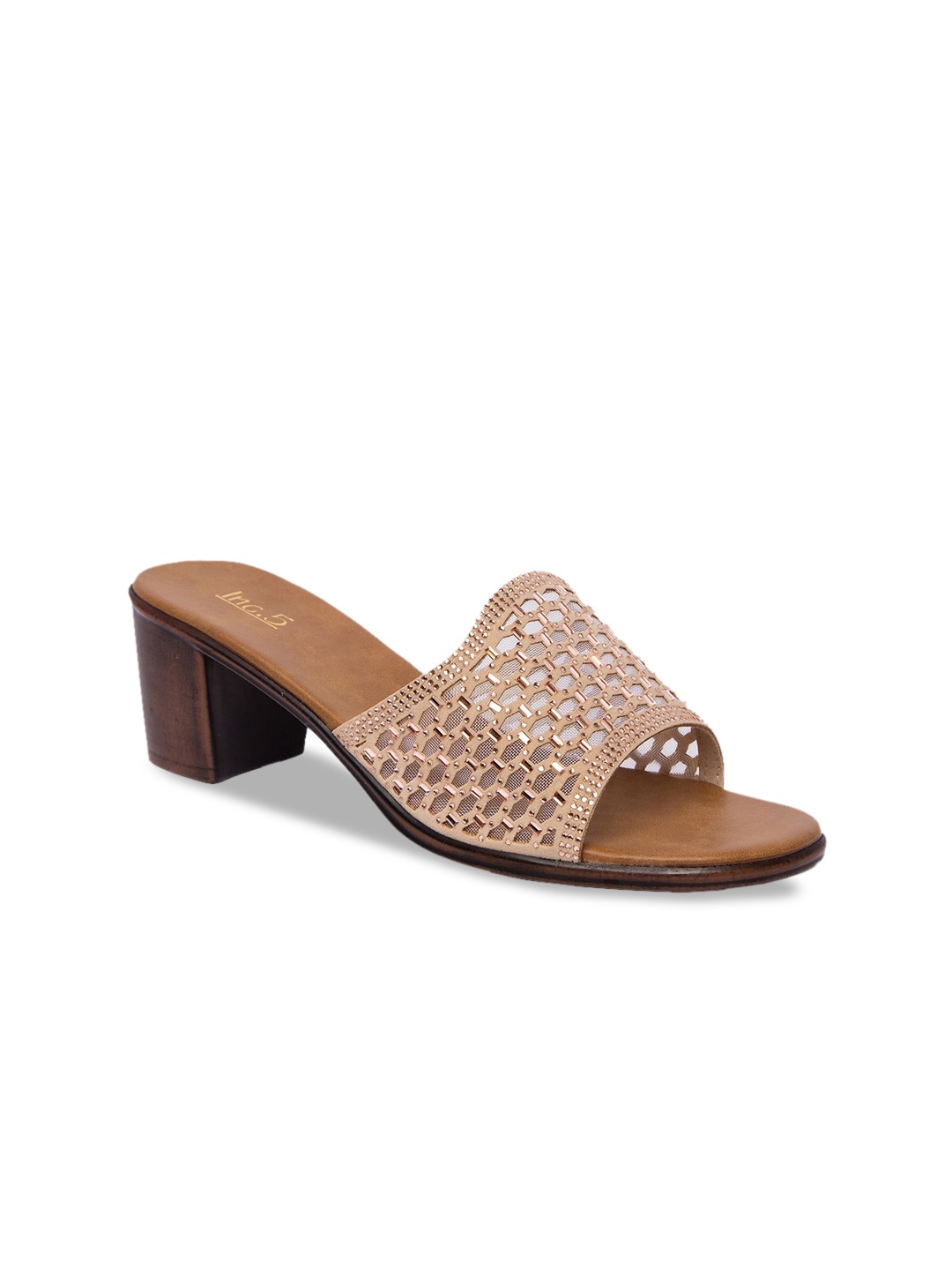 

Inc 5 Women Beige Textured Peep Toes