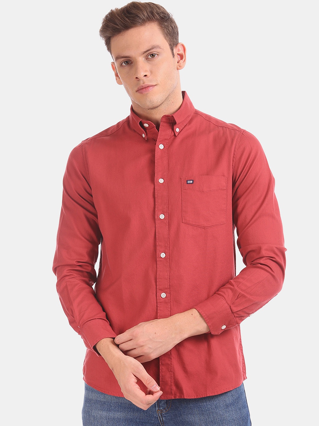 

Arrow Sport Men Red Regular Fit Solid Casual Shirt