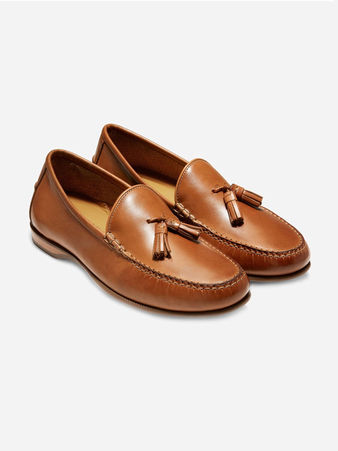 

Cole Haan Men Tan Brown Leather Loafers
