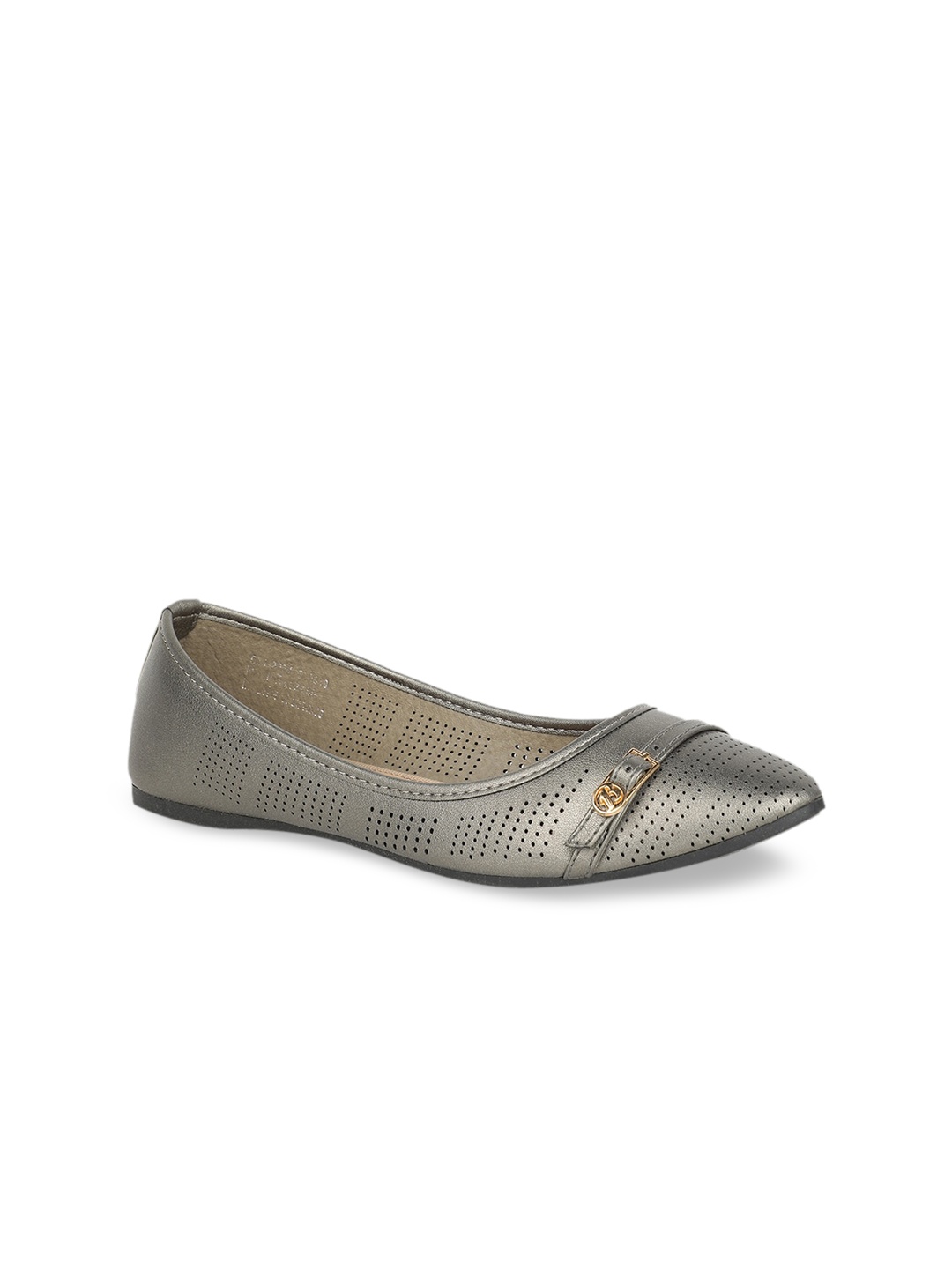 

Bata Women Grey Textured Ballerinas