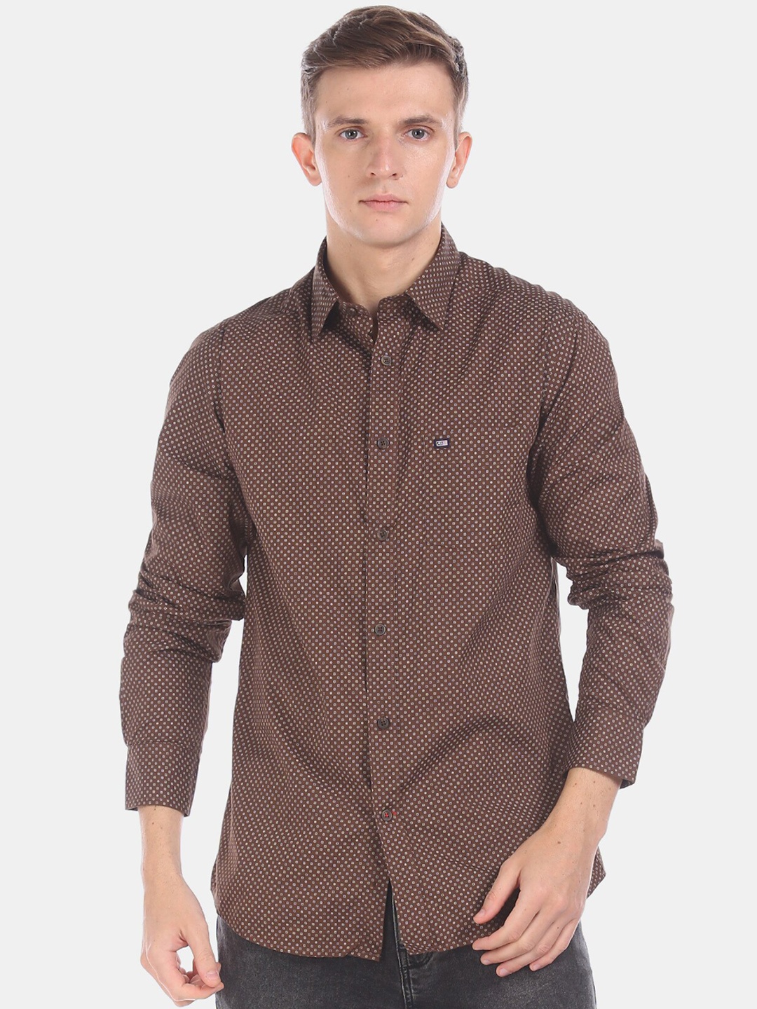 

Arrow Sport Men Brown & Off-White Regular Fit Printed Casual Shirt