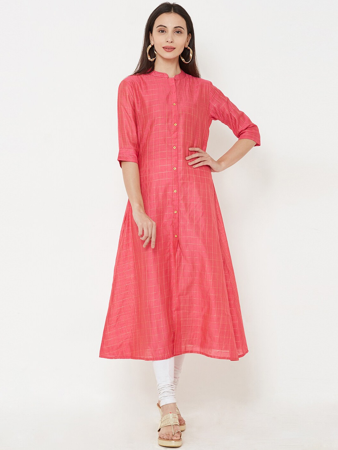 

FASHOR Women Pink Solid A-Line Kurta
