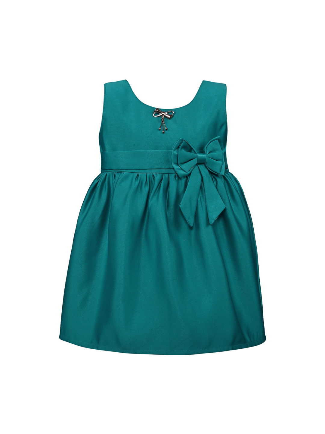 

Wish Karo Girls Green Solid Fit and Flare Dress
