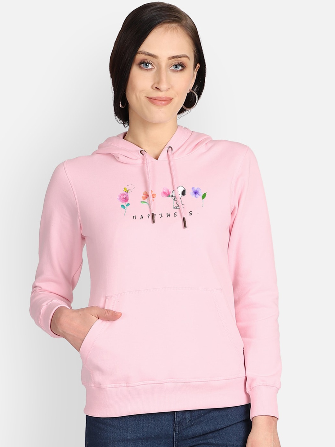 

Free Authority Snoopy Print Pink Hoodie For Women