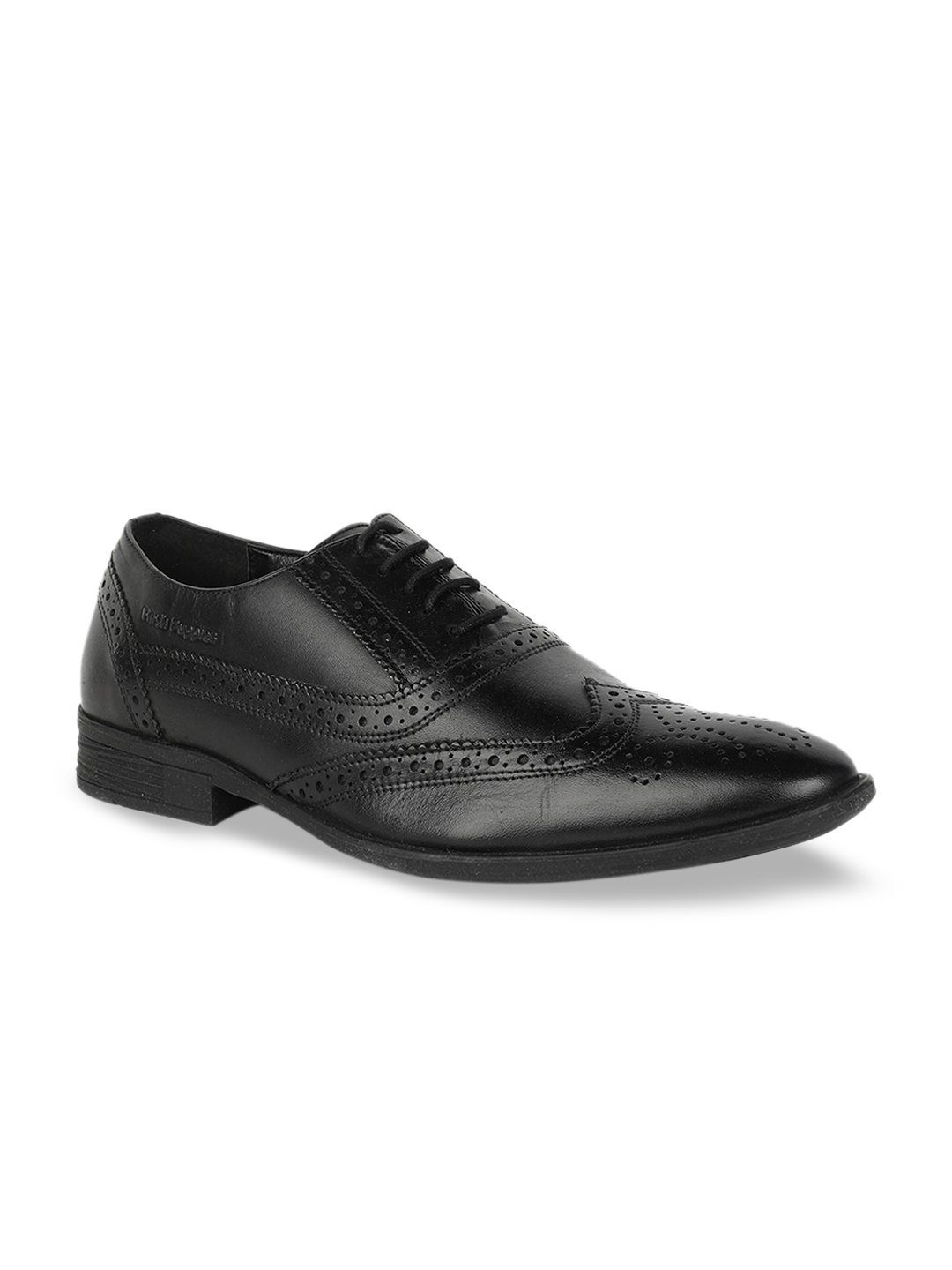 

Hush Puppies Men Black Solid Formal Leather Brogues