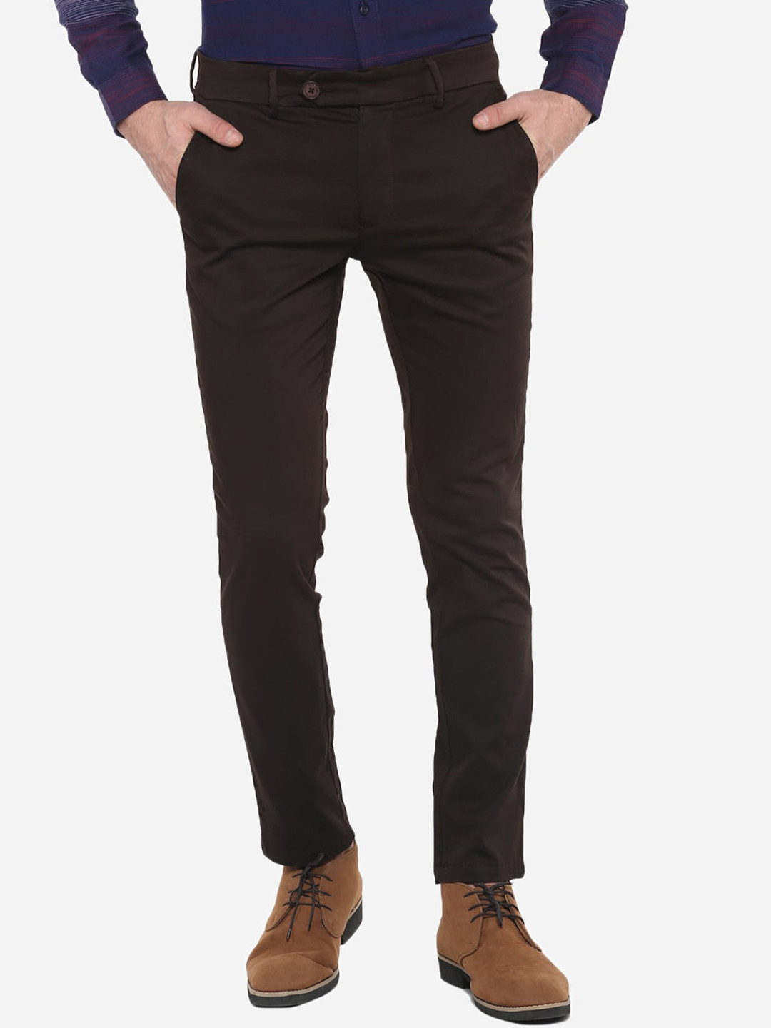 

Red Chief Men Brown Regular Fit Solid Formal Trousers