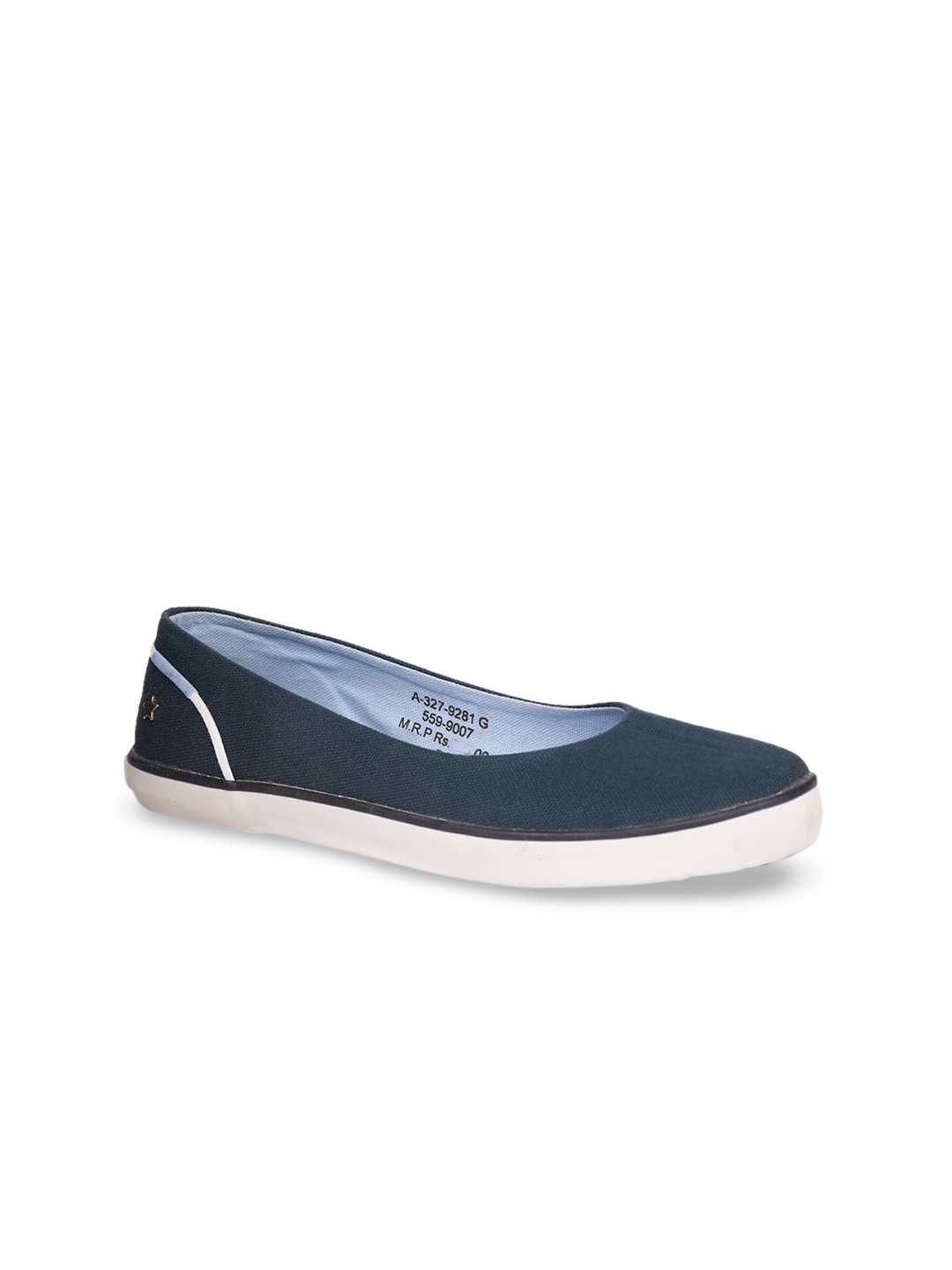 

Bata Women Blue Solid Fabric Ballerinas