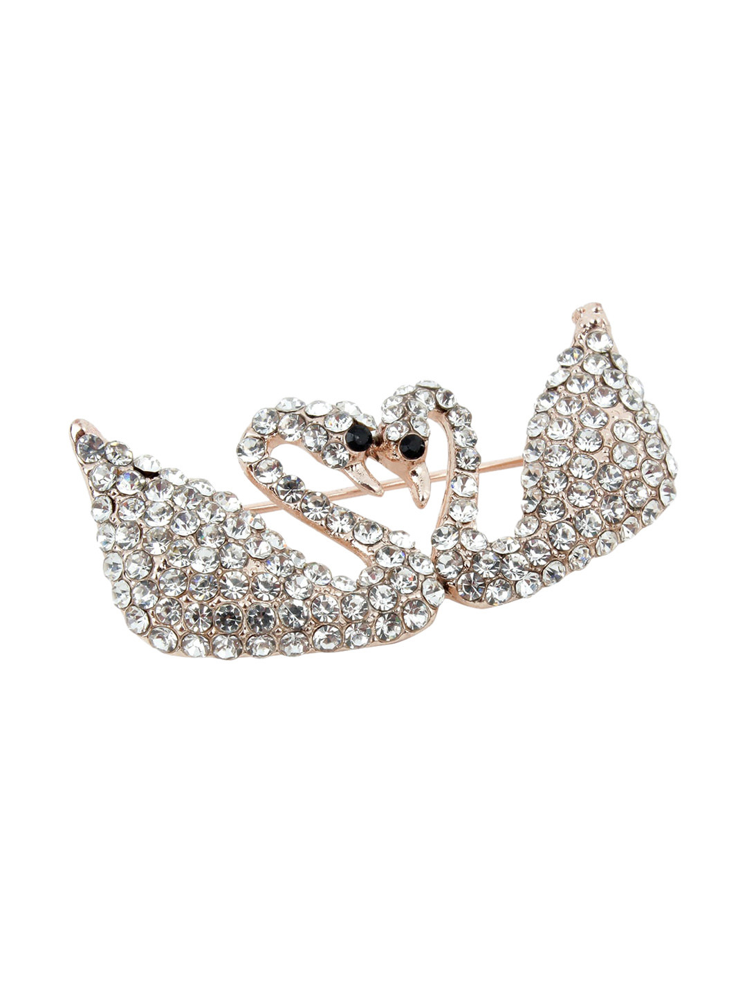 

Mali Fionna Women Gold-Plated Stone-Studded Swan-Shaped Brooch