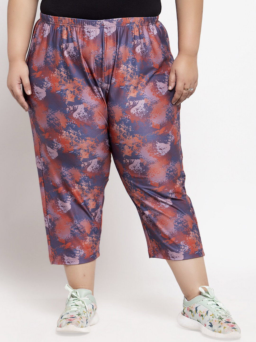 

plusS Women Red & Blue Printed Capris