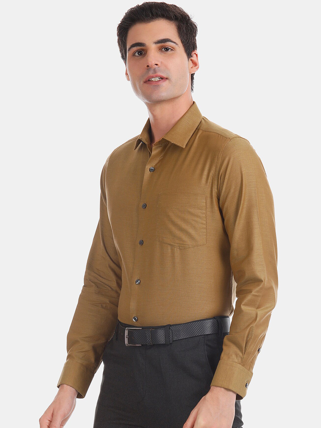

Arrow Men Brown Regular Fit Self Design Formal Shirt