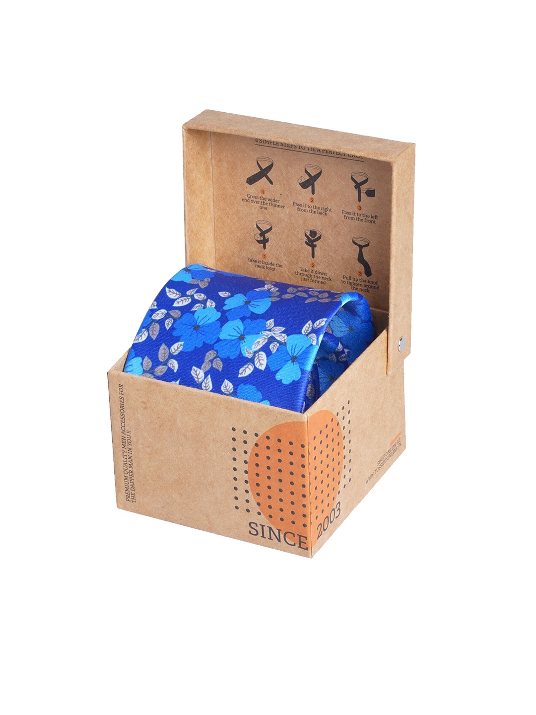 

Tossido Blue Printed Broad Necktie