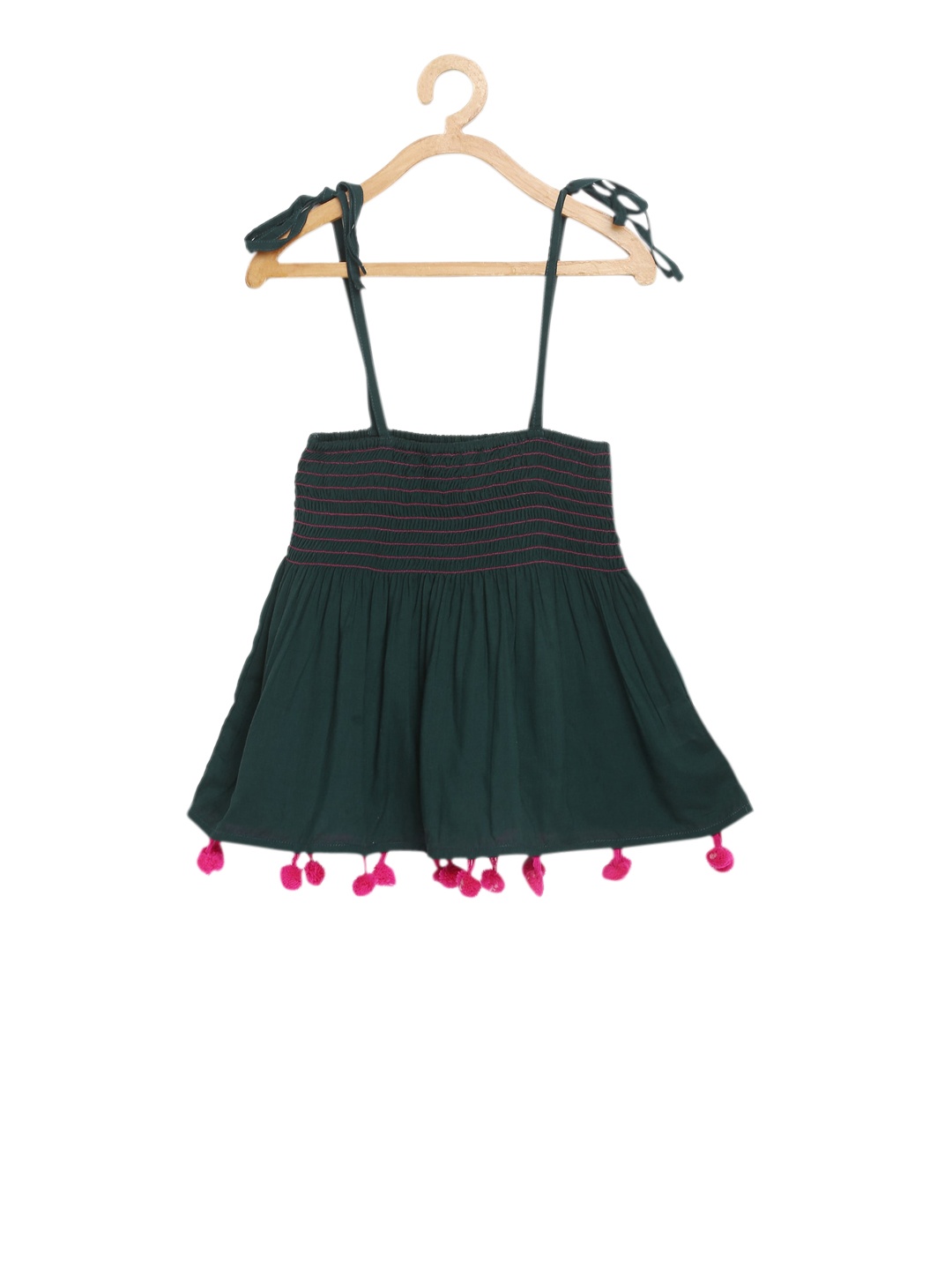 

KIDKLO Girls Green Solid A-Line Top