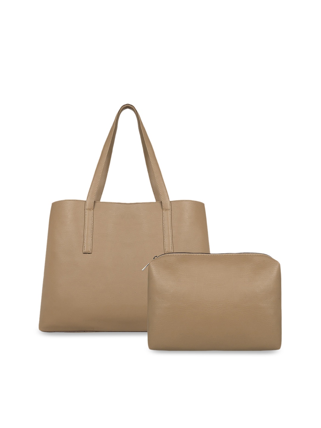 Toteteca Khaki Brown Solid Tote Bag