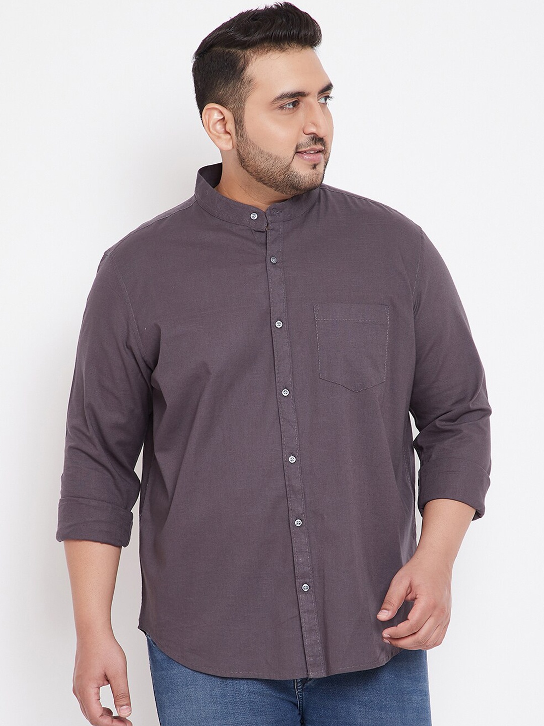 

Instafab Plus Men Brown Regular Fit Self Design Casual Shirt