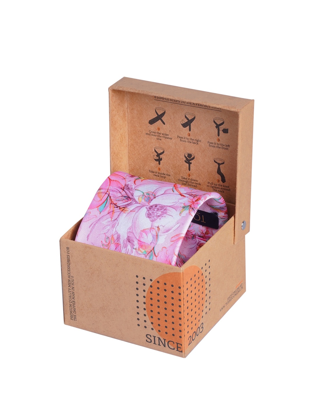 

Tossido Men Pink Printed Broad Tie