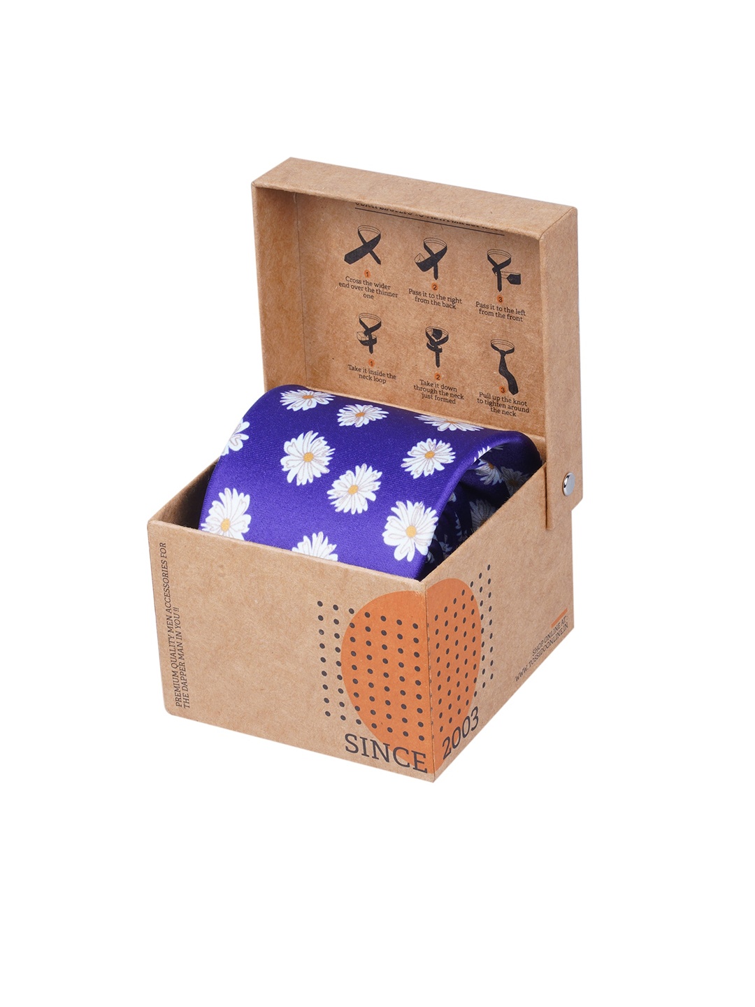

Tossido Men Purple & White Printed Necktie