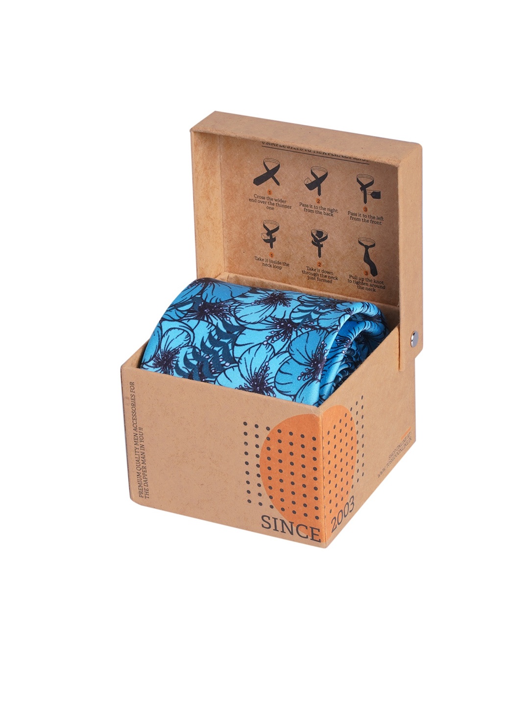 

Tossido Blue Printed Broad Tie