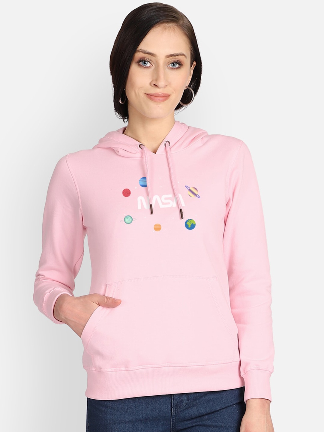 

Free Authority Women Pink NASA Print Hooded Sweatshirt