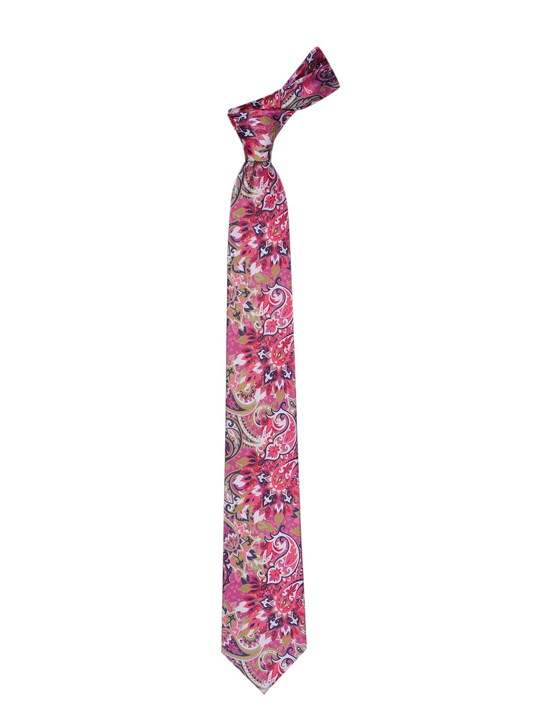 

Tossido Men Pink & White Printed Broad Tie