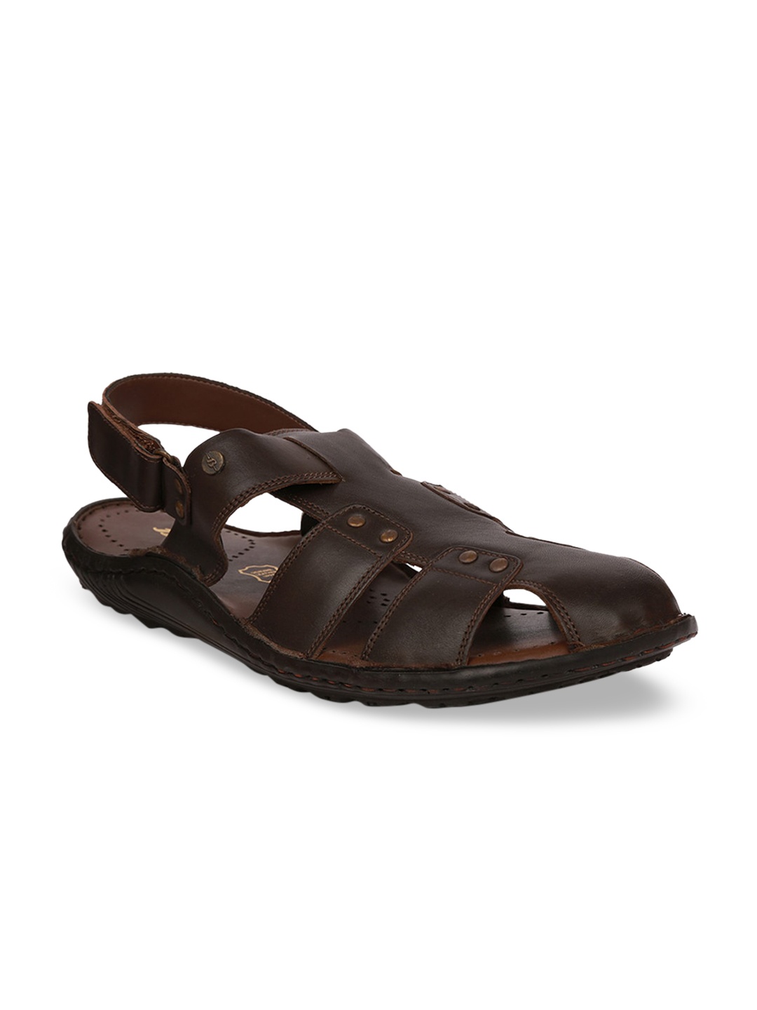 Bata Men Brown Leather Fisherman Sandals