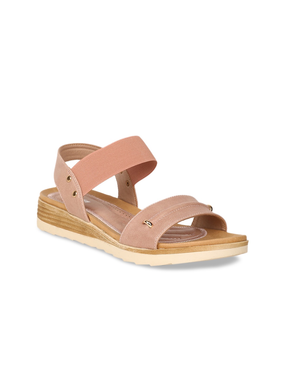 

Bata Women Pink Solid PU Open Toe Flats