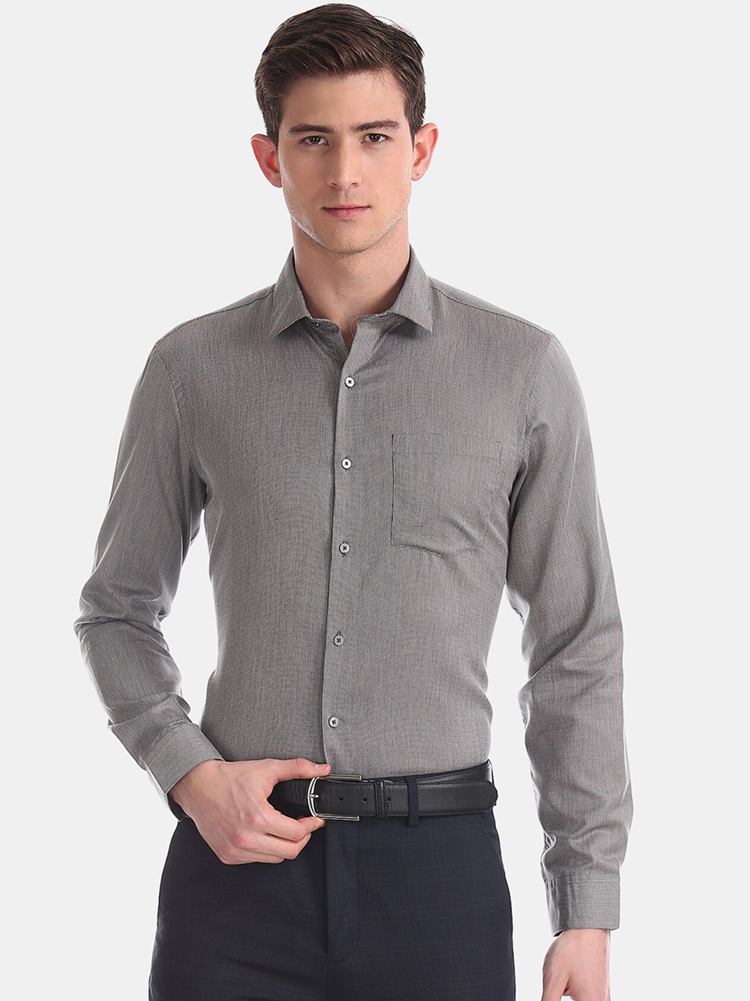 

Arrow Men Grey Slim Fit Formal Shirt
