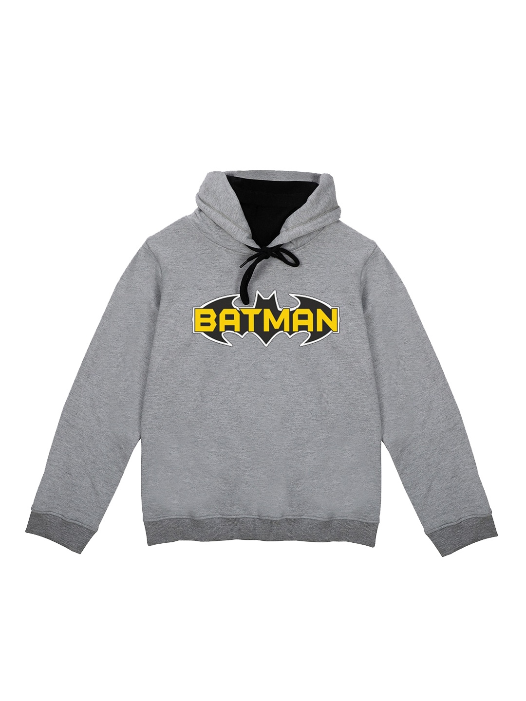 Batman Boys Grey Printed Hooded Sweatshirt With Attached Face Covering