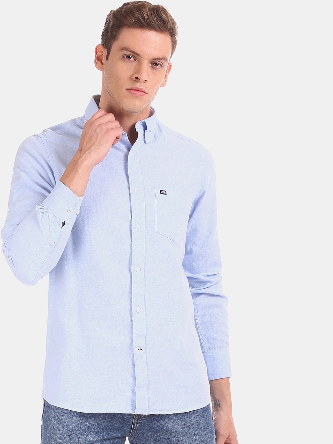 

Arrow Sport Men Blue Regular Fit Solid Casual Shirt