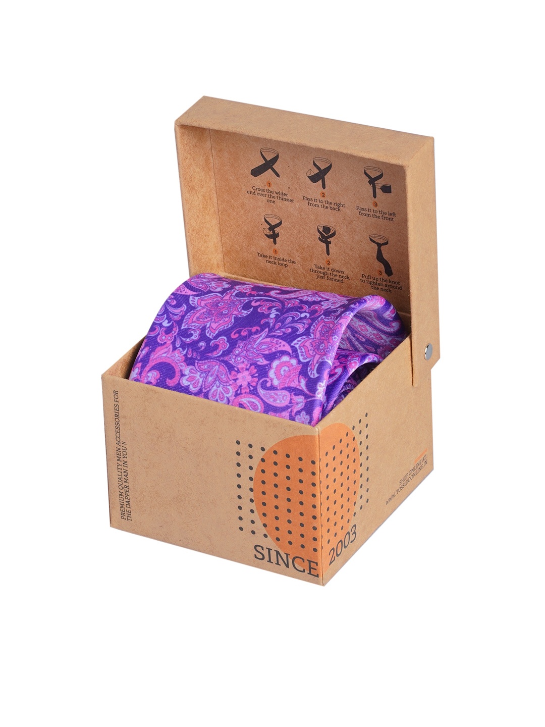 

Tossido Men Purple Printed Necktie