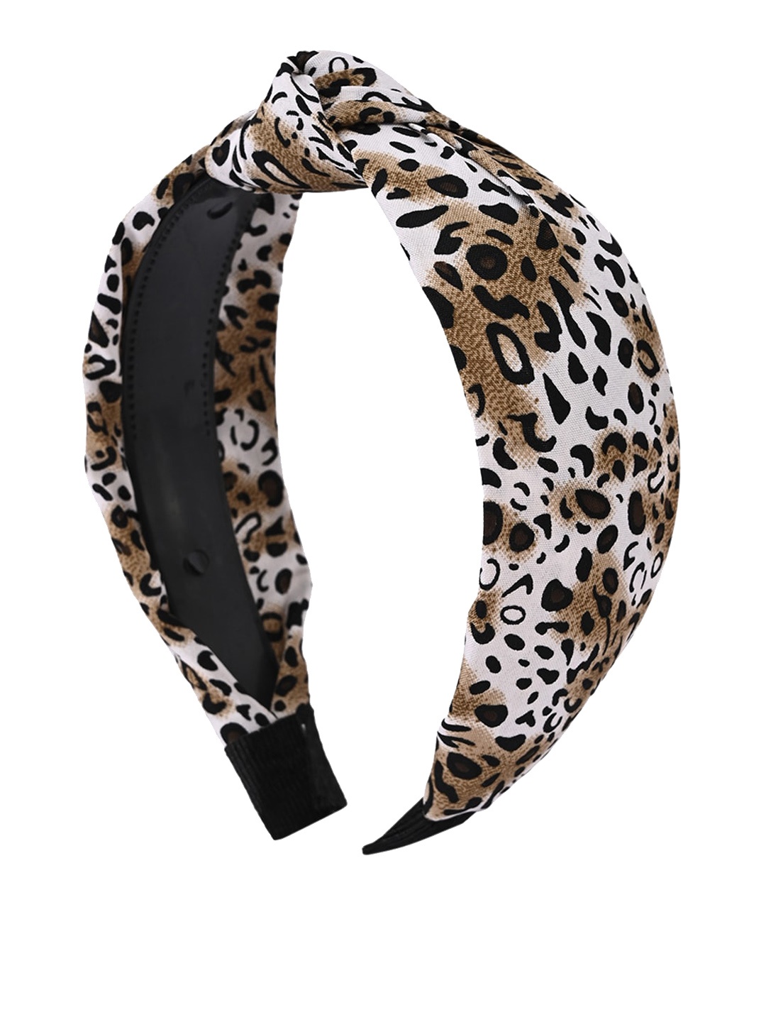 

BuckleUp Women Brown & Black Animal Print Knot Detailed Hairband