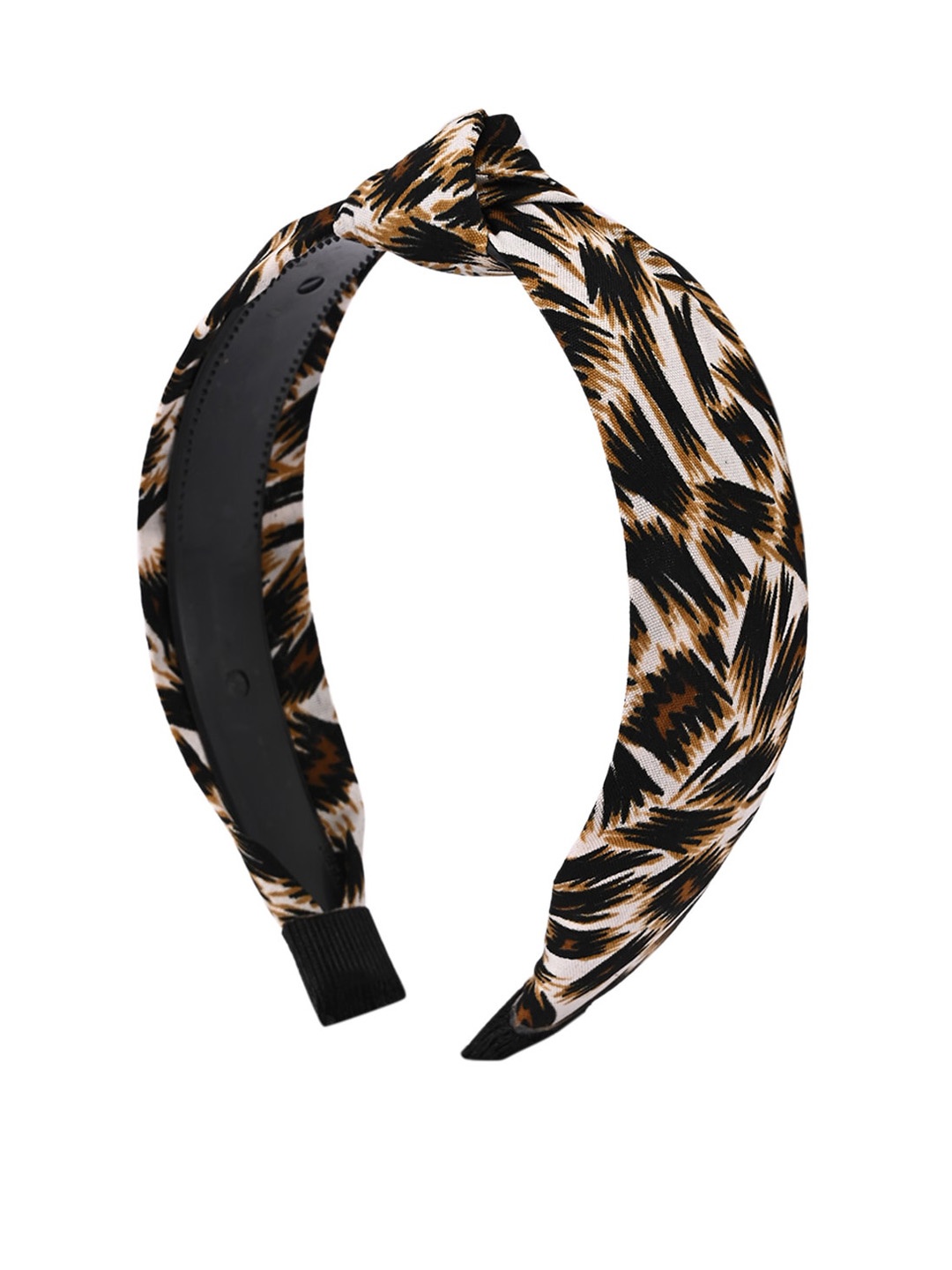 

BuckleUp Women Brown & Black Printed Knot Detailed Hairband