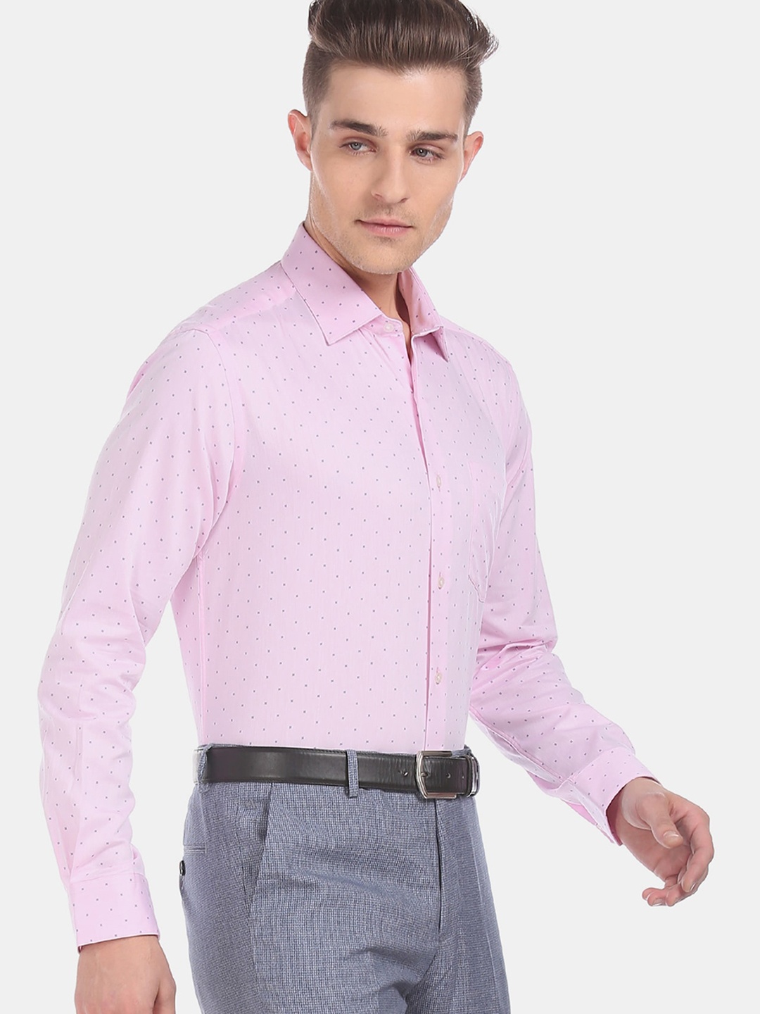 

Arrow Men Pink Slim Fit Printed Formal Shirt