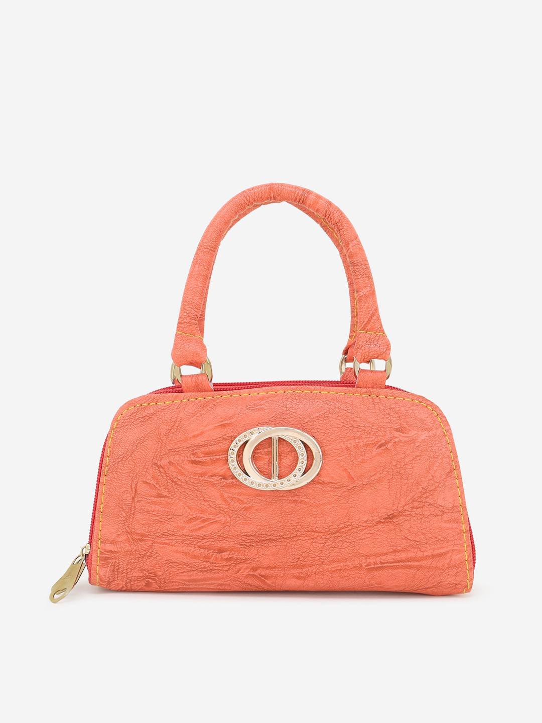 

Element Cart Women Orange Solid Embellished Purse Clutch