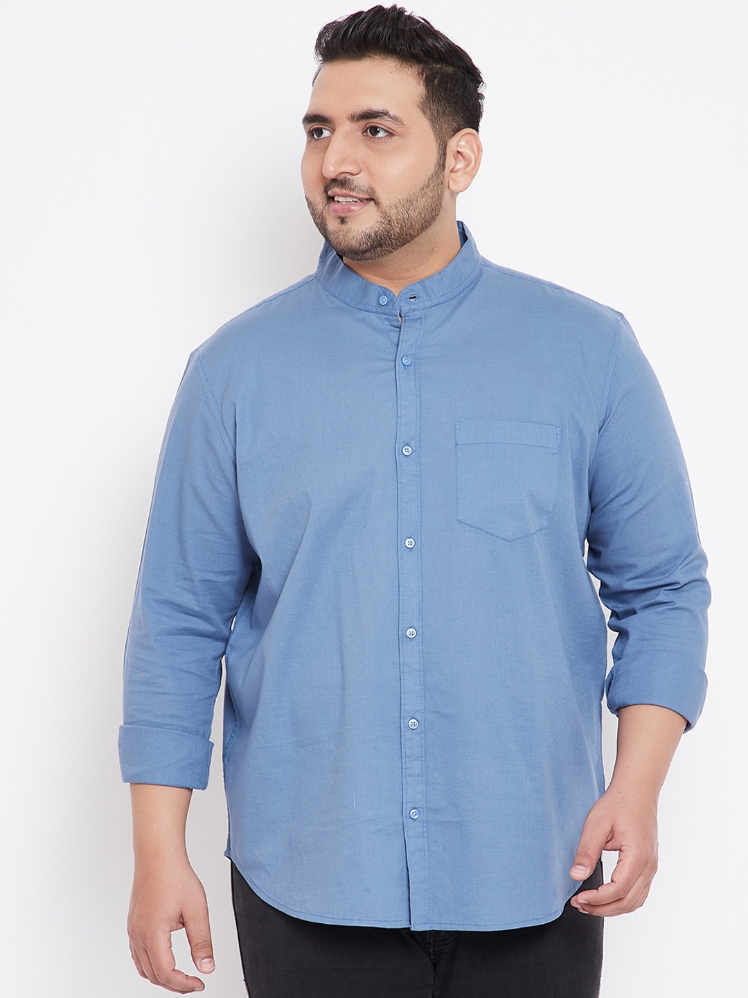 

Instafab Plus Men Blue Regular Fit Solid Casual Shirt