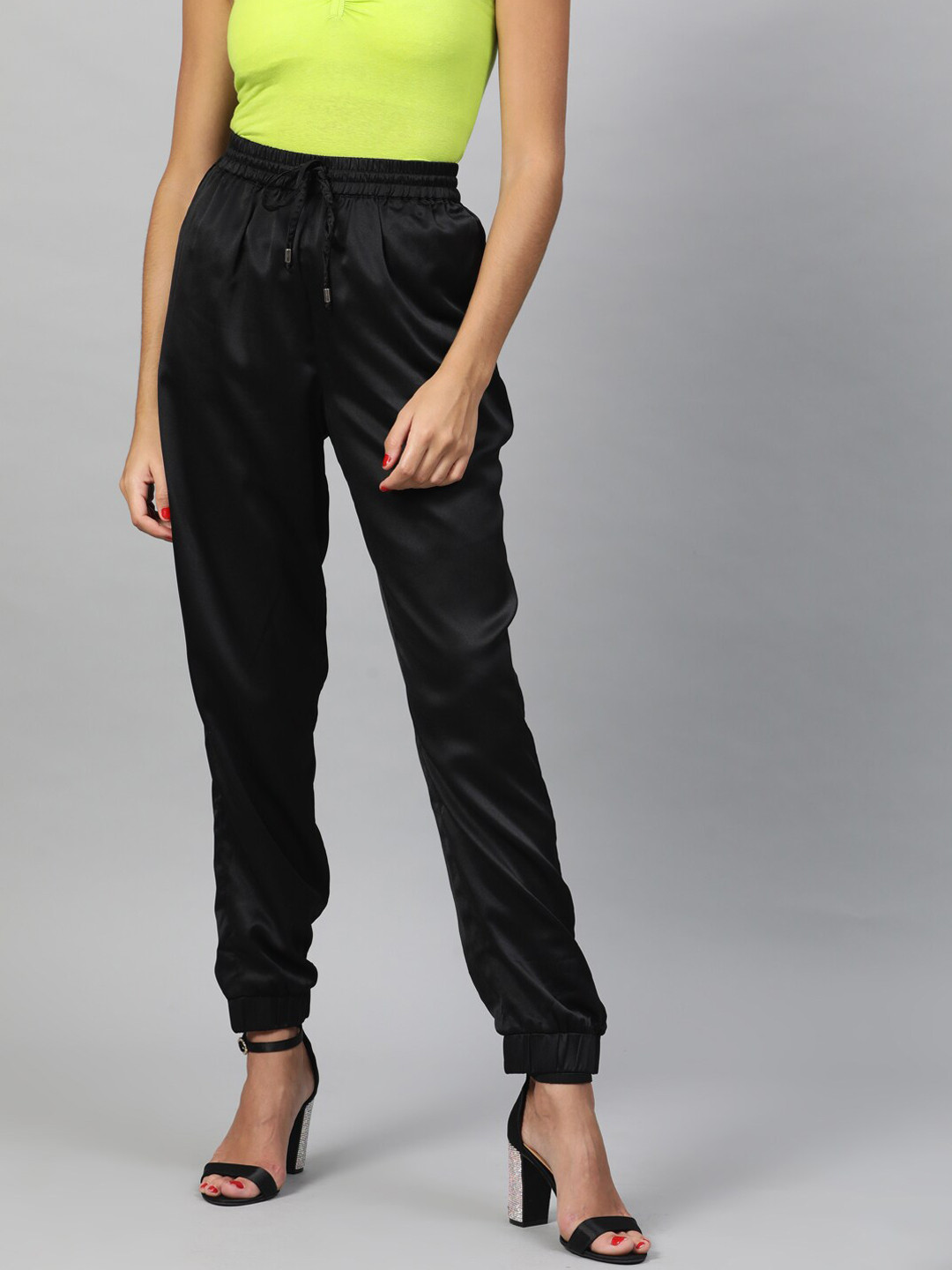 

STREET 9 Women Black Regular Fit Solid Joggers