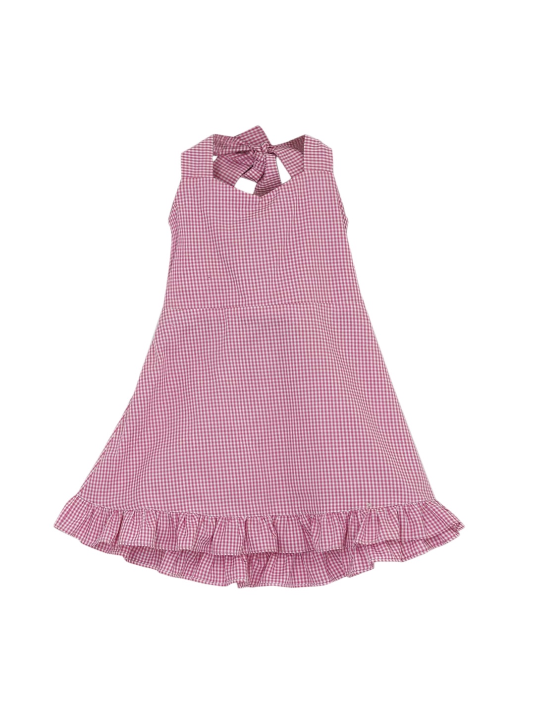 

KIDKLO Girls Pink Checked A-Line Dress