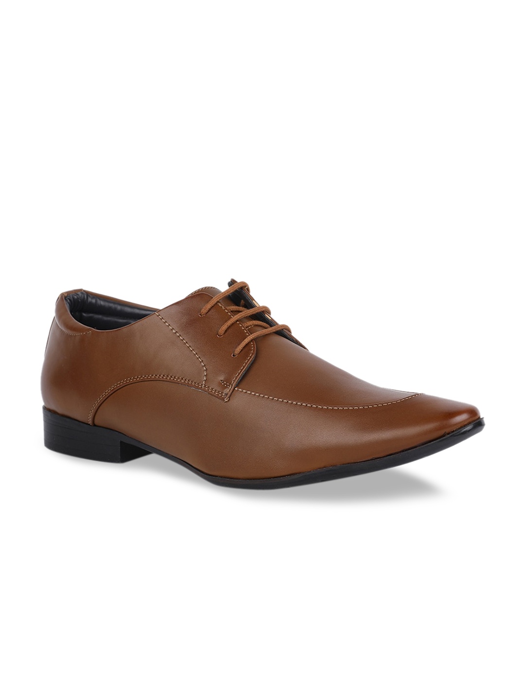 

Bata Men Brown Solid Formal Leather Derbys