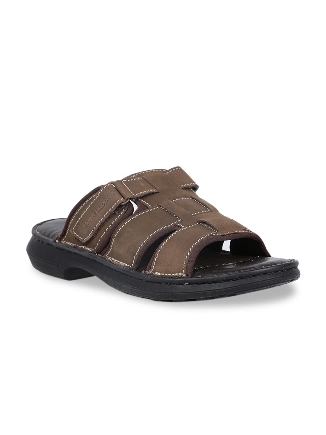 

Hush Puppies Men Brown Leather Comfort Sandals