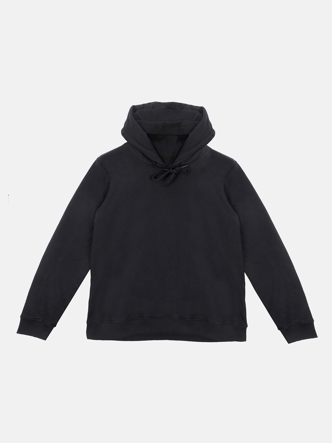 

Wear Your Mind Boys Black Solid Hooded Sweatshirt With Attached Face Covering