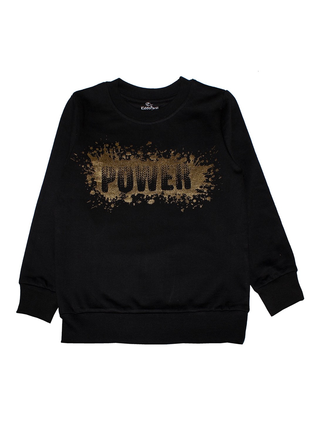 

KiddoPanti Girls Black Solid Sweatshirt