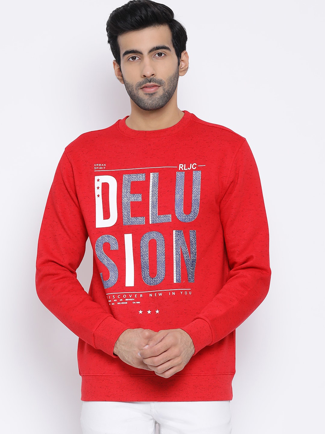 

Richlook Men Red Printed Sweatshirt