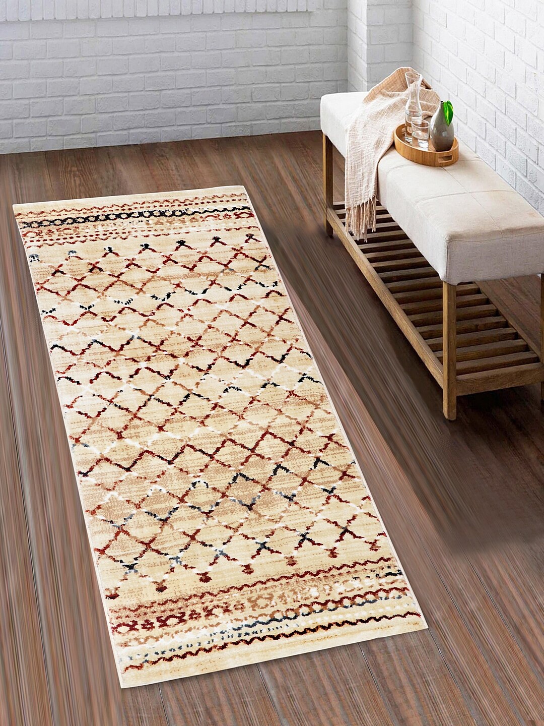 

SPACES Brown & Beige Geometric Print Floor Runner