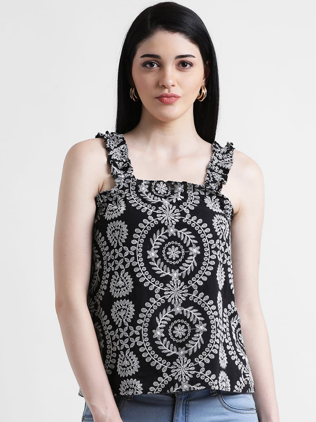

Zink London Women Black Printed Top