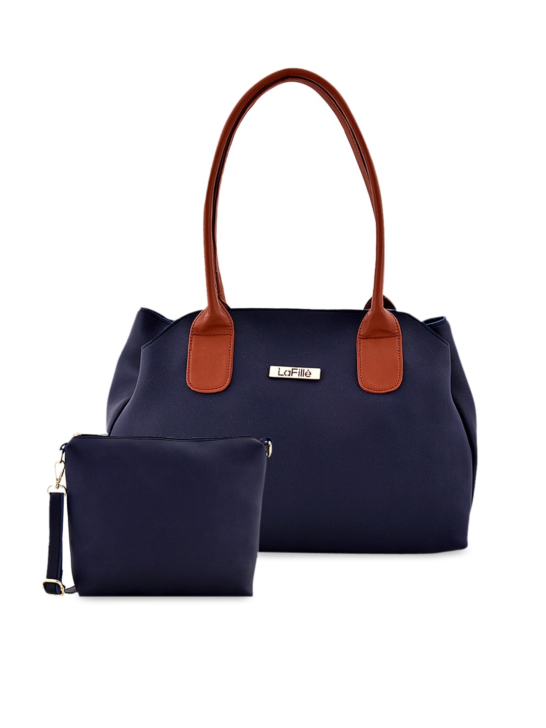 

LaFille Blue Solid Shoulder Bag With Pouch