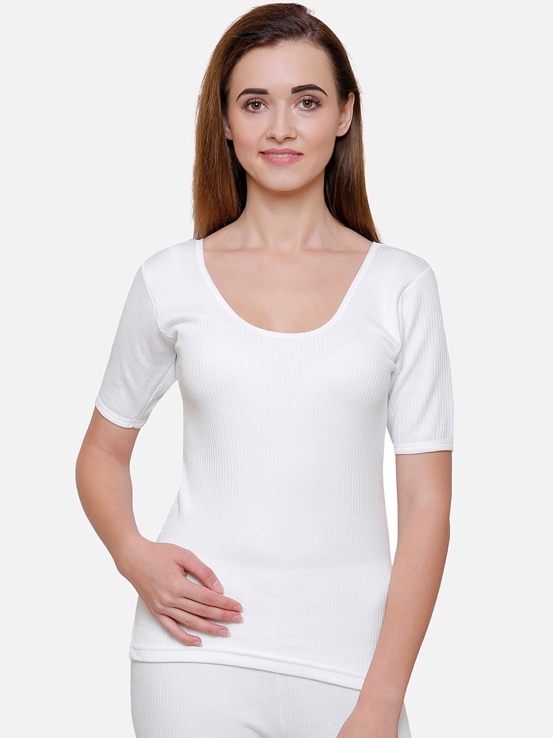 

BODYCARE INSIDER Women Off-White Solid Thermal Top