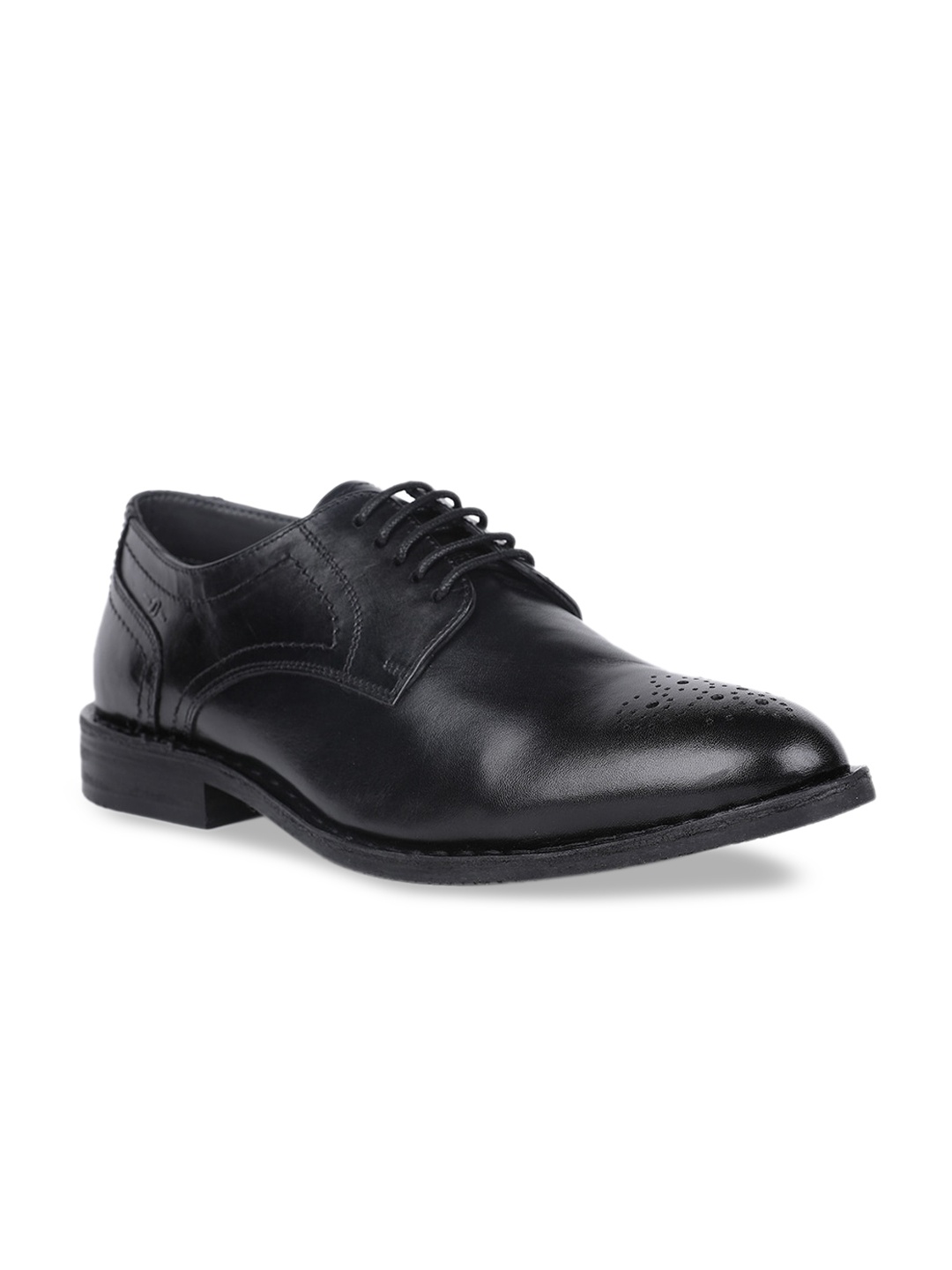 

Bata Men Black Solid Formal Leather Derbys
