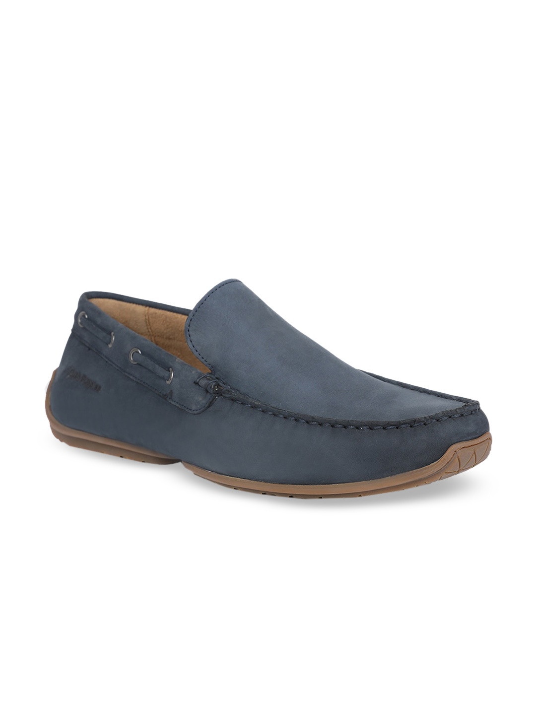 

Hush Puppies Men Blue Leather Boat Shoes