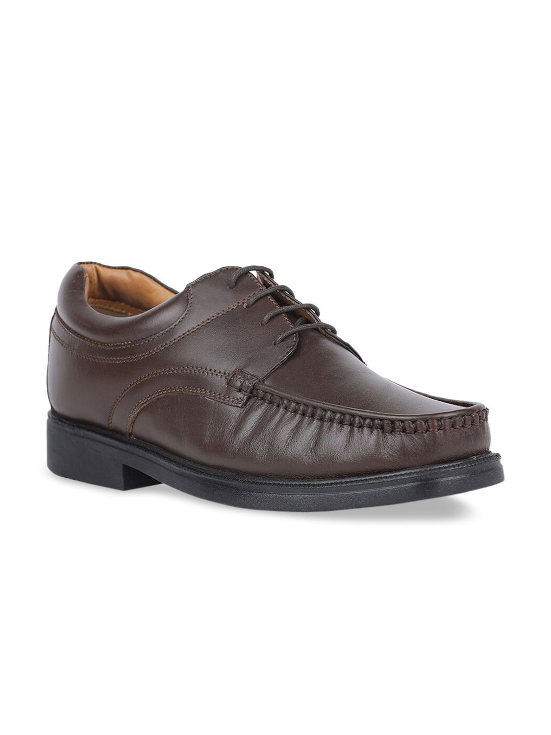 

Bata Men Brown Solid Formal Leather Derbys