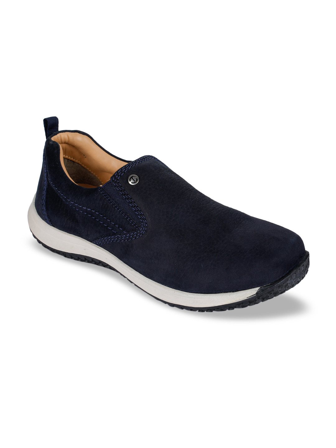

Liberty Men Navy Blue Leather Slip-On Sneakers
