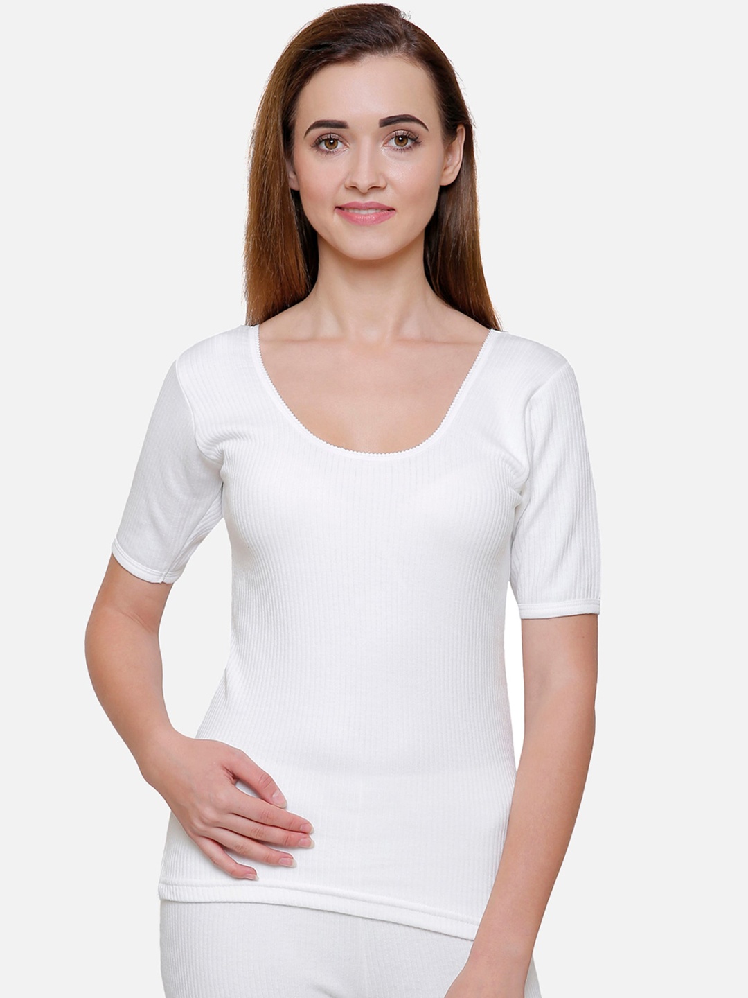 

BODYCARE INSIDER Women Off-White Solid Thermal Top